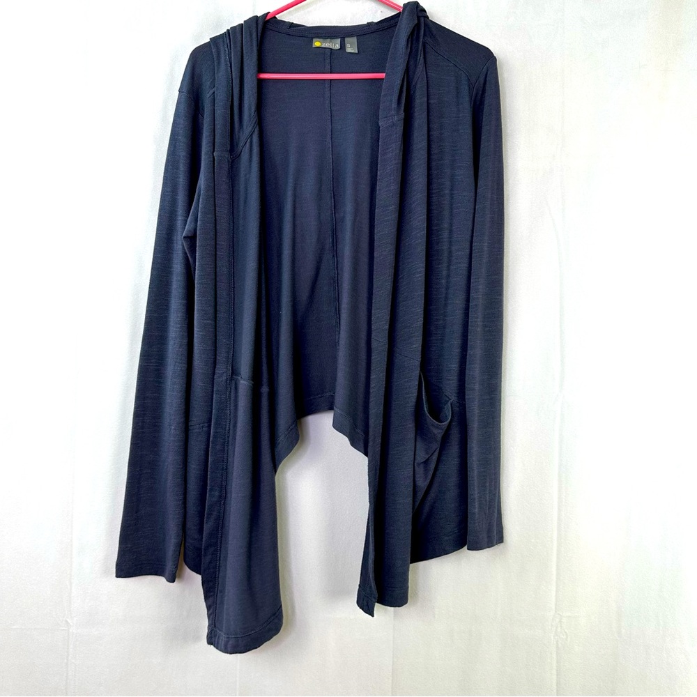 Zella Cardigan Long Sleeve Athletic Knit Casual Hoodie Open Jacket Gym High Low
